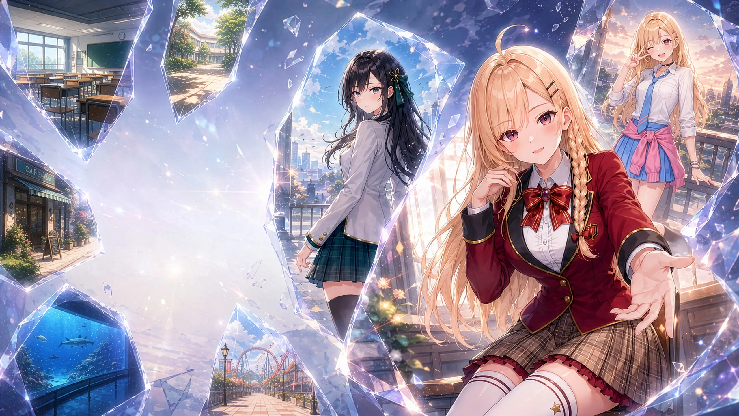 ガラスの欠片に映るさまざまな世界と、キミ×バースの3人の少女